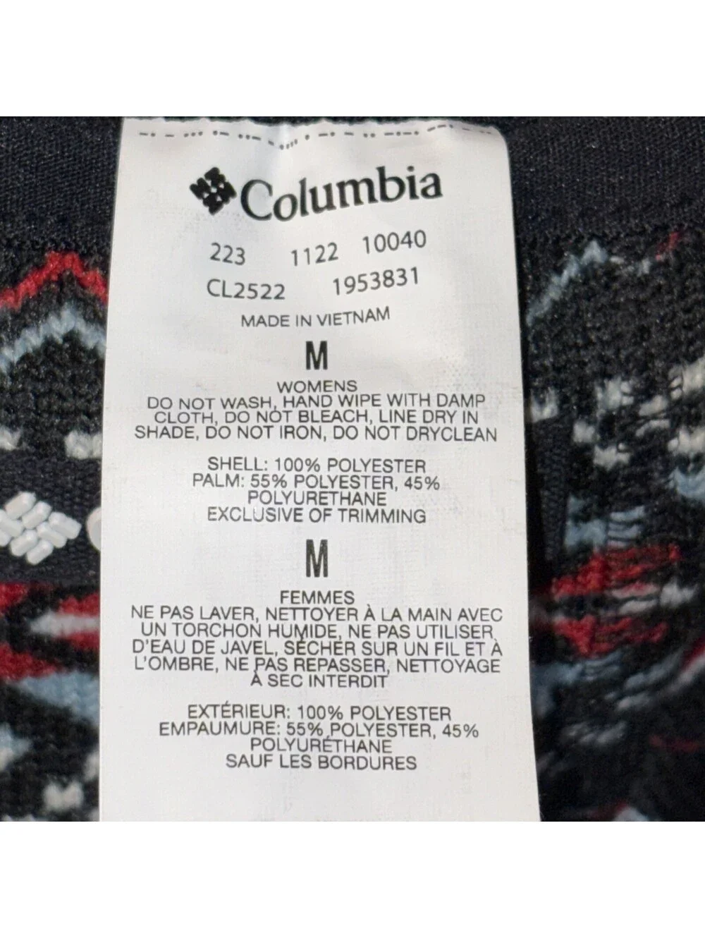 Columbia Womens Medium Knit Gloves Sweater Weather Black Red Blue Red White NWT